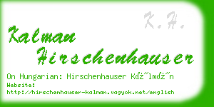 kalman hirschenhauser business card